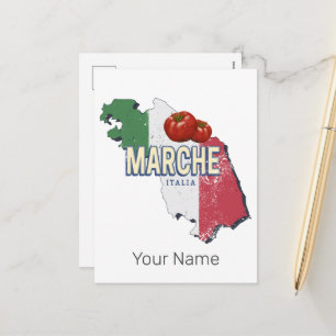Marche Italien Retro-Regionskarte Vintage-Souvenir Feiertagspostkarte