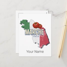 Marche Italy Retro Region Karte Vintag Souvenir