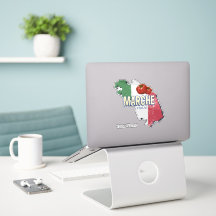 Marche Italy Retro Region Karte Vintag Souvenir