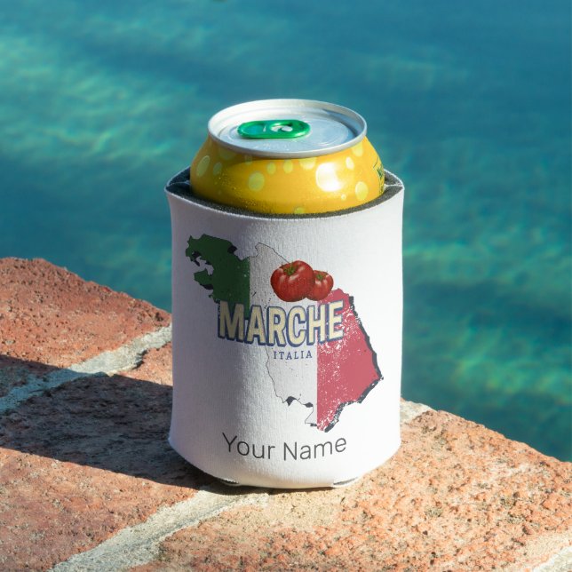 Marche Italy Retro Region Karte Vintag Souvenir Dosenkühler (In Situ Pool)