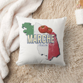 Marche Italy Retro Region Karte Vintag Souvenir Kissen