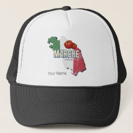 Marche Italy Retro Region Karte Vintag Souvenir Truckerkappe