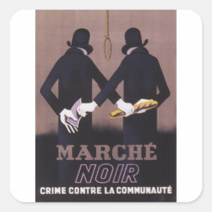 Marche Propaganda Poster Quadratischer Aufkleber