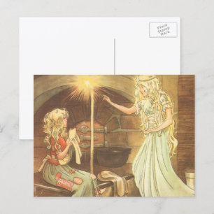 Märchen aus alter Zeit, Aschenputtel und gute Fee Postkarte