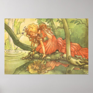 Märchen aus alter Zeit, Froschkönig Prinzessin am  Poster