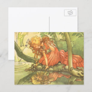 Märchen aus alter Zeit, Froschkönig Prinzessin am  Postkarte