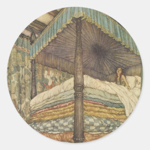Märchen aus alter Zeit, Prinzessin auf der Erbse,  Runder Aufkleber
