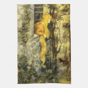 Märchen aus alter Zeit, Rapunzel mit langen blonde Handtuch