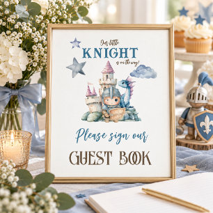 Märchen-Drachen-Ritter-Baby-Party-Gast Poster