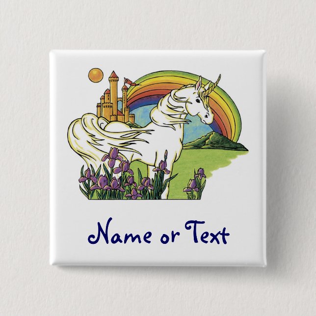 Märchen-Einhorn Button (Vorderseite)