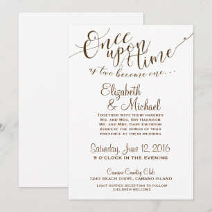 Märchen-Einladung Es war einmal - Weiß Einladung