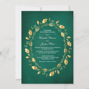 Märchen Emerald Green und Gold Royal Wedding Einladung