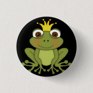 Märchen-Frosch-Prinz mit Krone Button