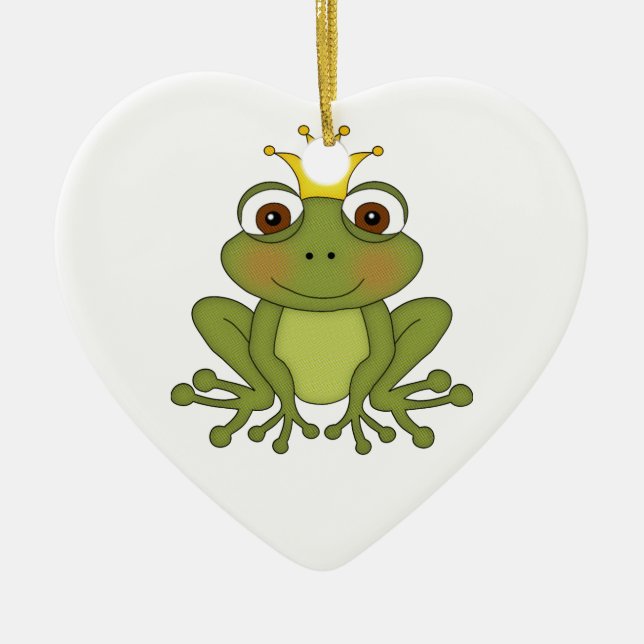 Märchen-Frosch-Prinz mit Krone Keramikornament (Vorne)