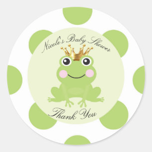 Märchen Froschkönig Baby Shower Runder Aufkleber