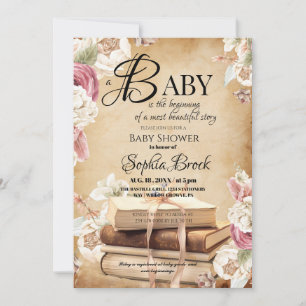 Märchen-Geschichtenbuch-Blumen-Baby-Party Einladung