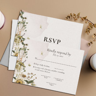 Märchen getrocknete Blumen RSVP Karte