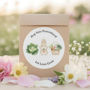Märchen-Hasen-Gemüsekorb-Baby-Party-Geschenk Runder Aufkleber