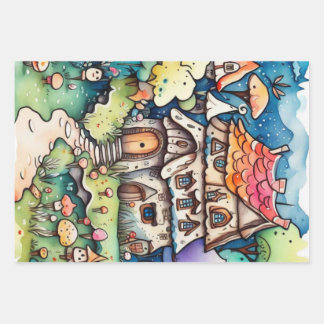 Märchen im Märchenwappenpapier Geschenkpapier Set