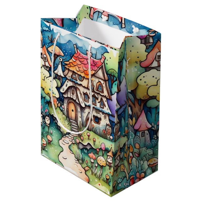 Märchen im Märchenwappenpapier Mittlere Geschenktüte (Rückseite Schrägansicht)