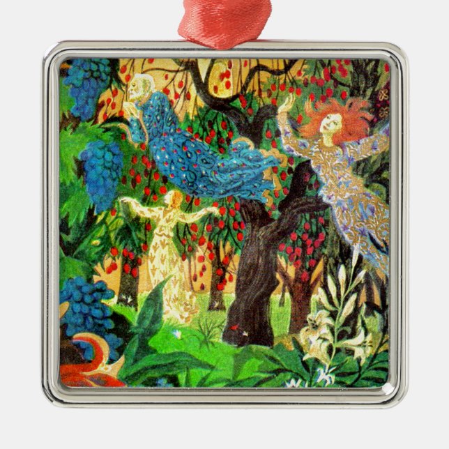 Märchen im Wald Silbernes Ornament (Vorne)