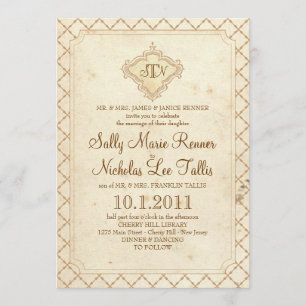 Märchen-Monogramm-Einladung Einladung