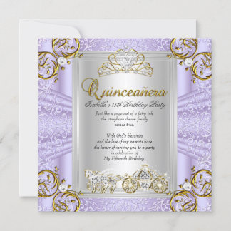 Märchen Quinceanera 15. Geburtstag Lavender Einladung
