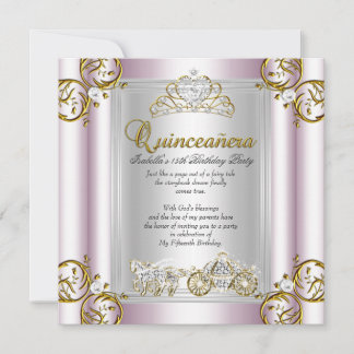 Märchen Quinceanera 15. Geburtstag Soft Pink Einladung