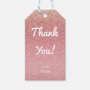 Märchen Rosa Glitter Sweet 16 Party Favor Geschenkanhänger
