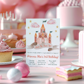 Märchen, Schloss, Prinzessin Themed Geburtstagspar Einladung