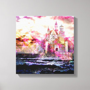 Märchen-Schloss-Sonnenaufgang Leinwanddruck