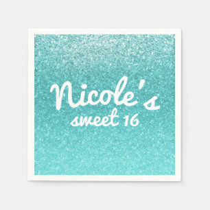 Märchen Silber Glitter Glanz Party Favor Glam Serviette