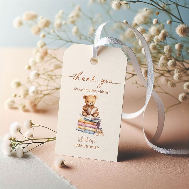 Märchen-Teddybär-Boho-Baby-Shower-Dankeschön Geschenkanhänger (Von Creator hochgeladen)