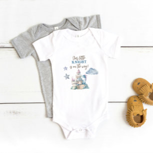 Märchen Traumhafter Drache Blau Ritter Baby Shower Strampler