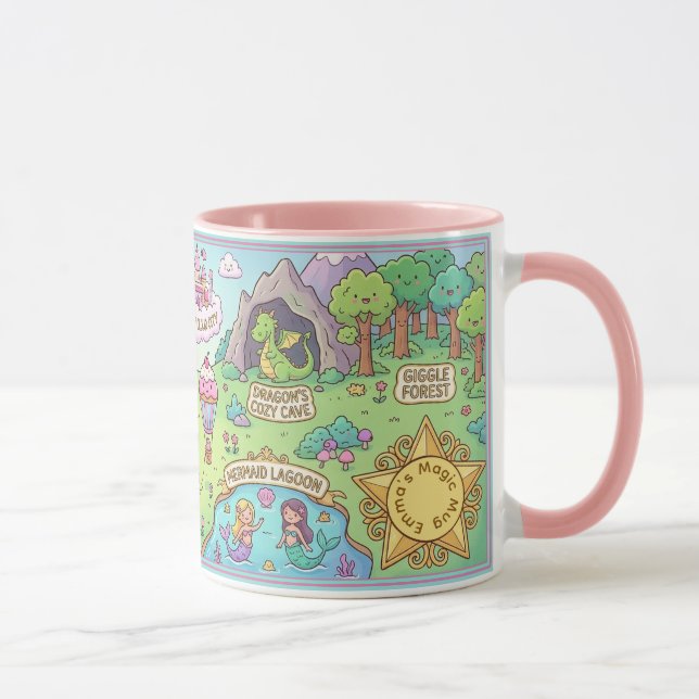 Märchen Weltkarte Magische Fantasie Kinder Tasse (Rechts)