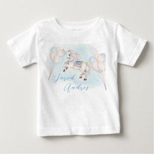 Märchenbaby Pony Blauer Luftballon Stern Geburtsta Baby T-shirt