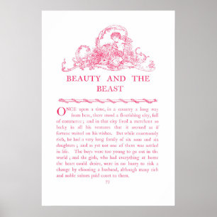 Märchenbuch Beauty and the Beast Rosa Poster