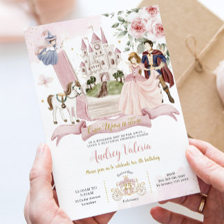 Märchenbuch Einmal auf Geburtstag der Prinzessin Einladung