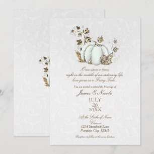 Märchenbuch Gold Weiße Kürbis Fee Märchen Hochzeit Einladung