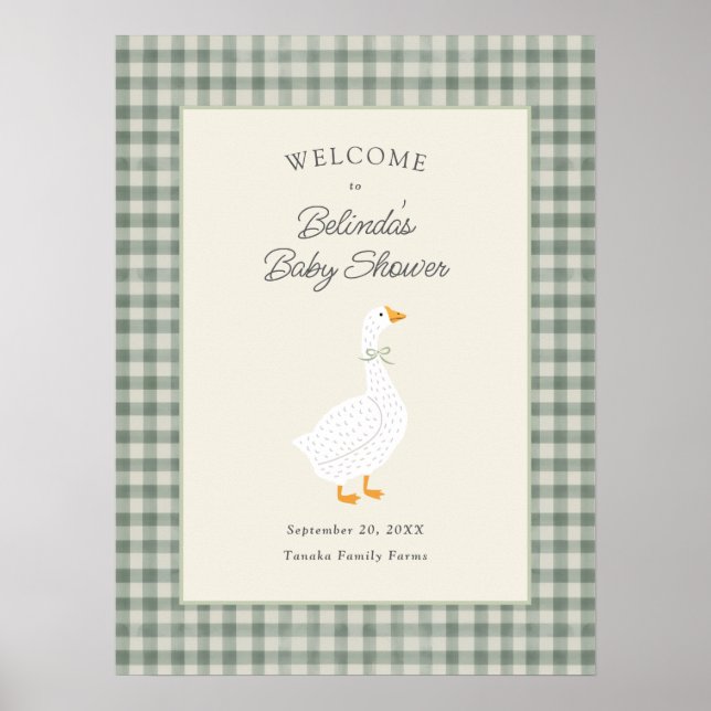 Märchenbuch-Mutter-Gans-Sage-Baby-Shower-Willkomme Poster (Vorne)