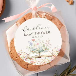 Märchenbuch Neues Kapitel Baby Shower Aufkleber