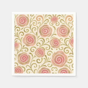 Märchenbuch Prinzessin Rosen in Rosa und Gold Serviette