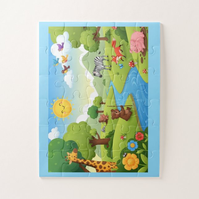 Märchenbuch-Tiere-Puzzle für Kinder Puzzle (Vertikal)