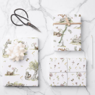 Märchenbuch Wald Baby Shower Geschenkpapier Set