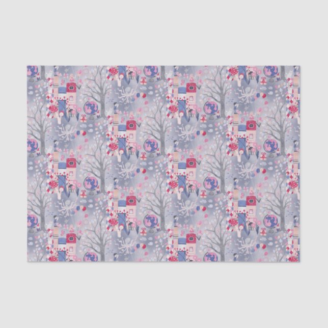 Märchenbücher und magische Kreaturen Grau Seidenpapier (Vorderseite)