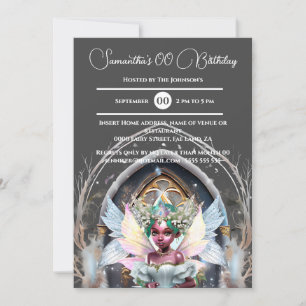 Märcheneisprinzessin Melanin Rosa Glitzer magisch Einladung