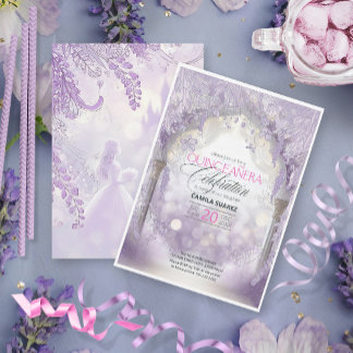 Märchengarten Quinceanera Lavender/Lilac ID1030 Einladung