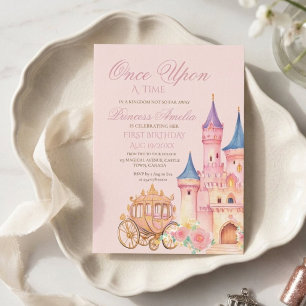 Märchengeburtstagsfeier der Prinzessin in Roségold Einladung