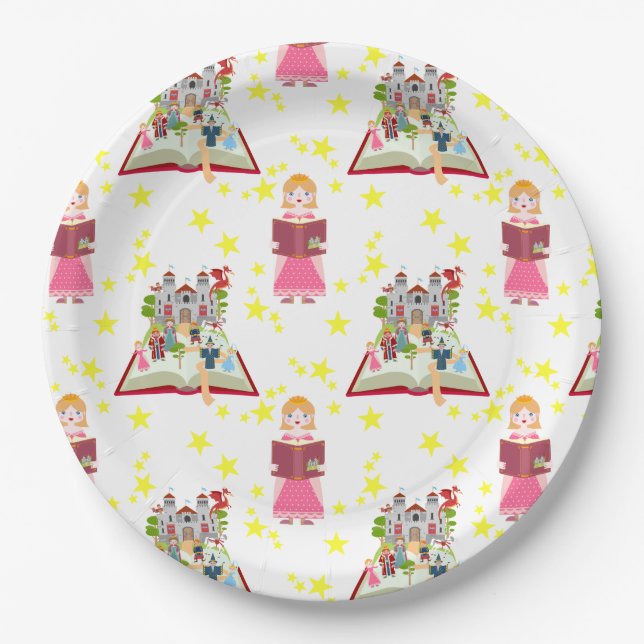 Märchengeschichten Girl's Birthday Party Pappteller (Vorderseite)