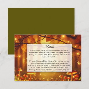 Märchenhafte Amber-Wald-Hochzeit Begleitkarte